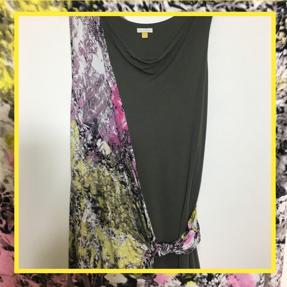 Leifsdottir Anthropologie Summer Dress Layered Floral Sarong Knot Asymmetric S - Picture 6 of 7